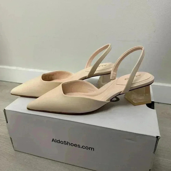 Aldo Malaga Sling Back High Heel Light Pink Formal Shoes Size  7.5 NWT - Picture 5 of 13